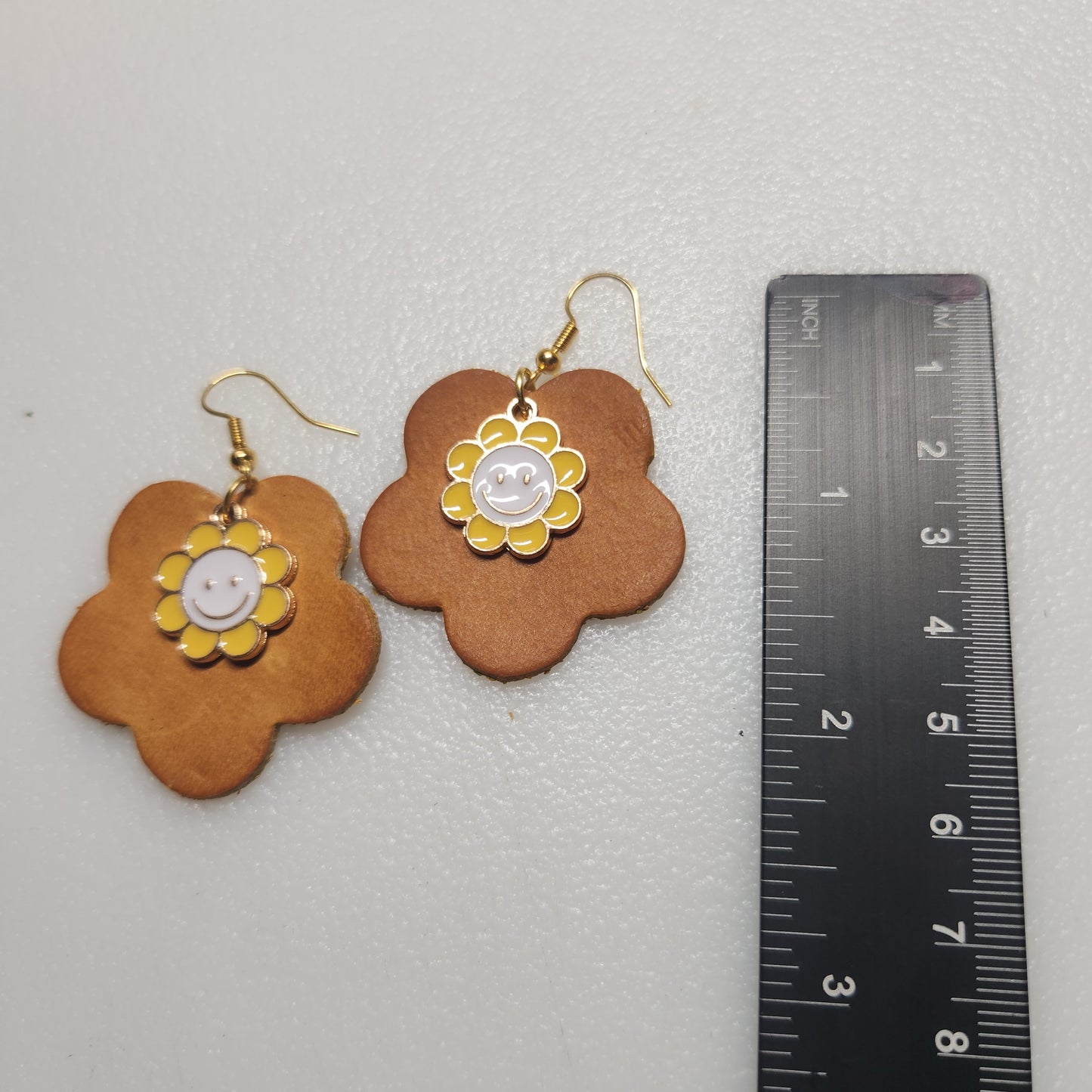 Happy Yellow Leather Earrings