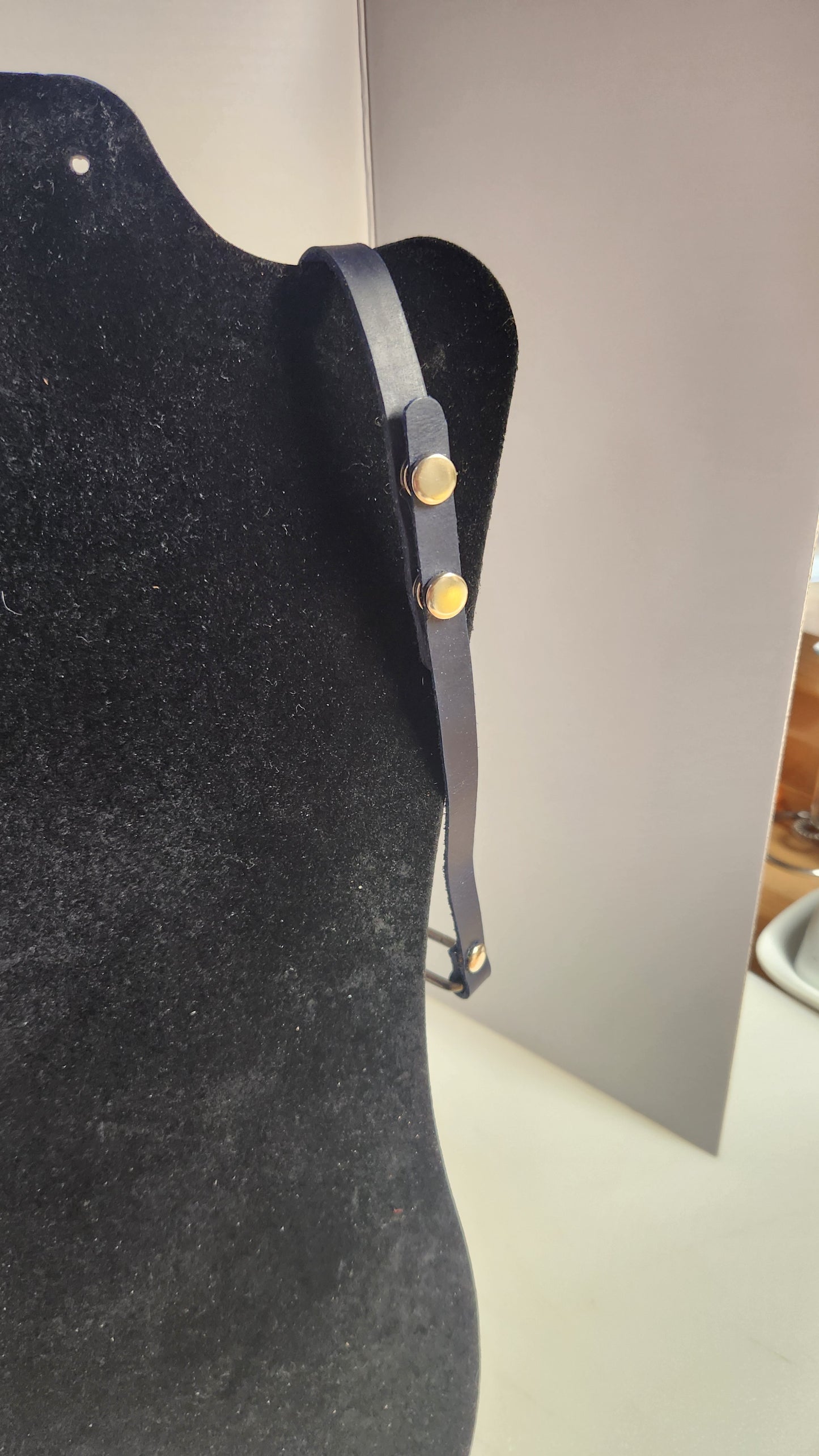 Unique blue leather choker with silver toned stars