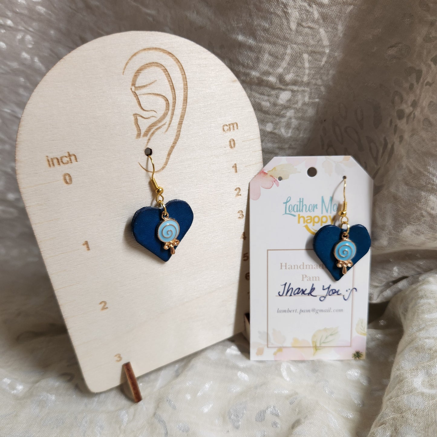 Heart Shaped Leather Earrings