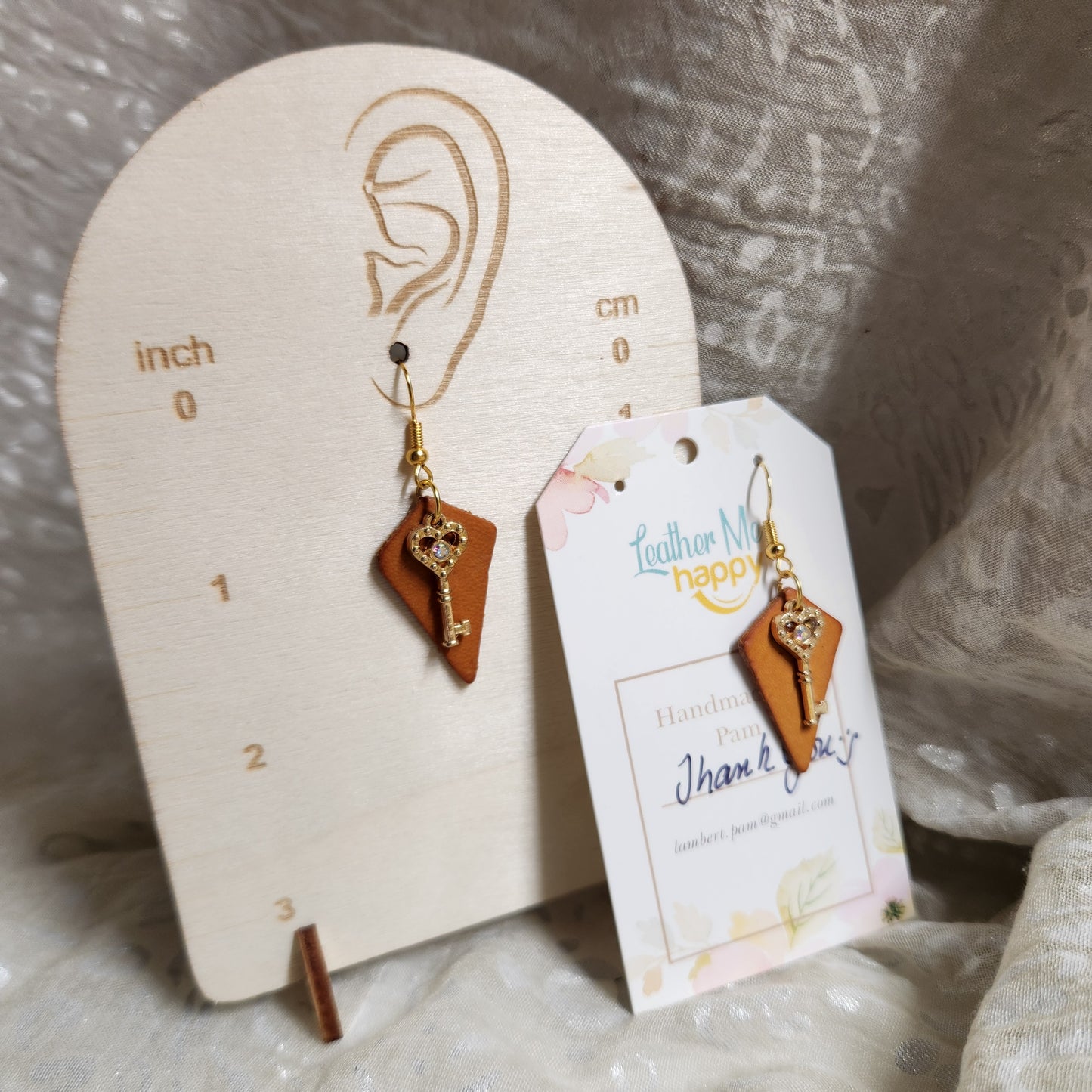 Charming Yellow Leather Earrings