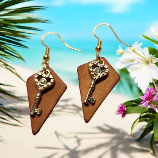 Charming Yellow Leather Earrings