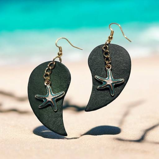 Gorgeous Green Leather Earrings with Turquoise Dangle Charm
